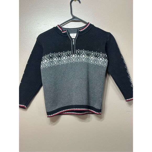 Hanna Andersson Fair Isle Holiday Nordic Sweater Little Boy's Size 6/7 - Picture 2 of 11